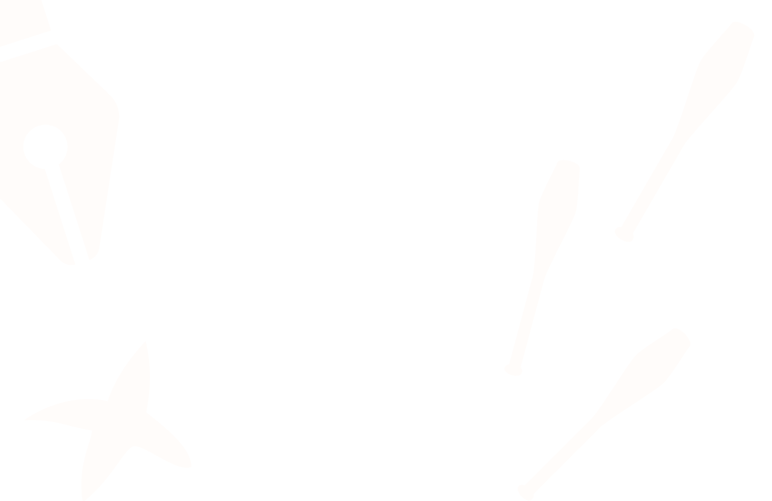 Illustration de fond représentant une plume, une étoile et trois massues de jonglage.